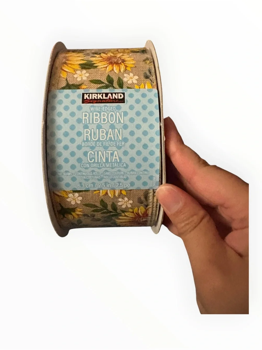 🦖 5 for $20 Kirkland Signature Sunflower Print Ribbon - Yellow & Green Floral